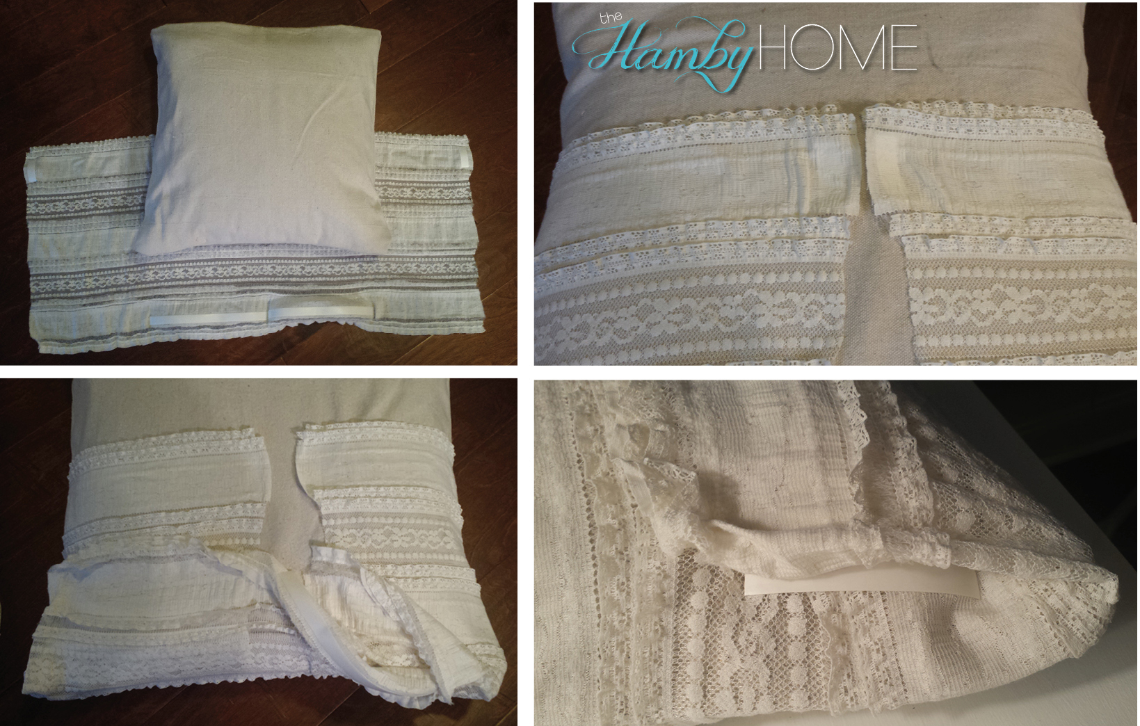 Diy No Sew Dropcloth Lace Pillow Covers The Hamby Home