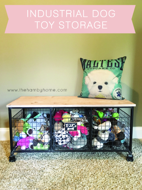 Industrial Dog Toy Storage - The Hamby Home