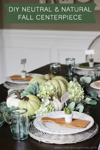 DIY Neutral and Natural Fall Centerpiece - The Hamby Home