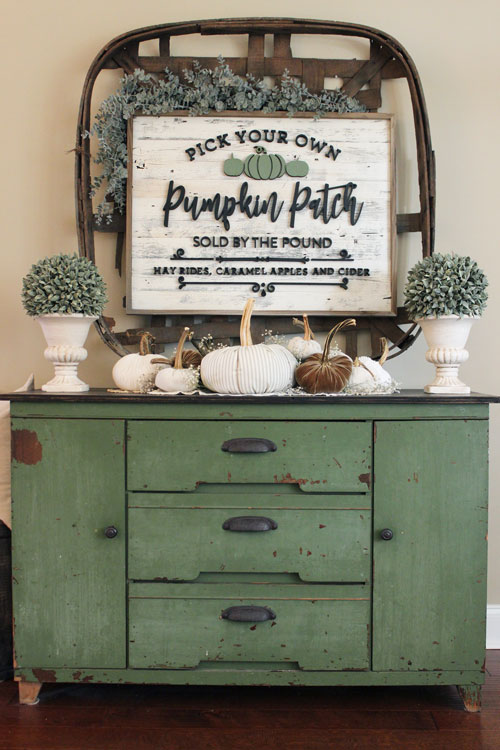 Sage Green Fall Console Table, Sage Green Entry Table